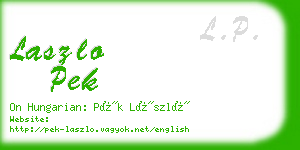 laszlo pek business card